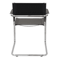 thumbnail image 4 of Breuer Chair Company Mart Stam Cantilever Armchair Arm Chair w/ Chrome Steel Frame & Black Bonded Leather by Furnish Theory, 4 of 7