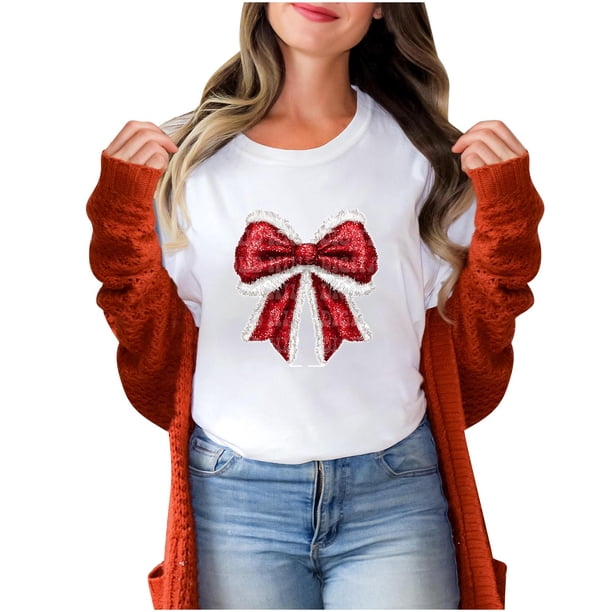 Fiudx Camisas de Mujer Blusa Informal de Manga Corta con Estampado de Cuello Redondo para Mujer
