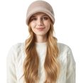 thumbnail image 3 of Womens Winter Hat Warm Knit Hat Slouchy Beanie Cap with Brim, Fleece Lined Ear Protection Beret Hat Newsboy Cap, Winter Gifts Outdoor Daily Adjustable 21.7 - 23.6 Inch, 3 of 7