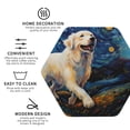 thumbnail image 3 of Kdxio Vintage Starry Sky Labrador A Funny Coasters,4 Pcs Leather Coasters,Housewarming Gifts,Protect Furniture from Water Marks Scratch and Damage, 3 of 6