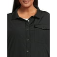 thumbnail image 5 of Time and Tru Women's Plus Size Snap Front Shacket, Sizes XS-3X, 5 of 6
