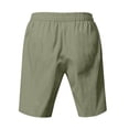 thumbnail image 3 of Qopobobo Vacation Shorts Mens Cotton Cargo Shorts 8Inch Inseam Waistband Drawstring Bermuda Shorts Light Green,L, 3 of 3
