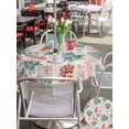 thumbnail image 4 of Outdoor Tablecloth with Umbrella Hole and Zipper, Sage Green Red Coral Round Table Cloth 60 Inch Waterproof Tablecloth, Coastal Nautical Summer Beach Picnic Table Cover for Patio Camping, 4 of 7