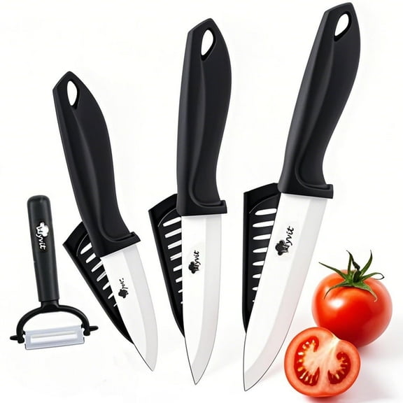 Ceramic Knife for Kitchen Fruit Paring Knives Sets 3" 4" 5" Slicing Cutter with Covers