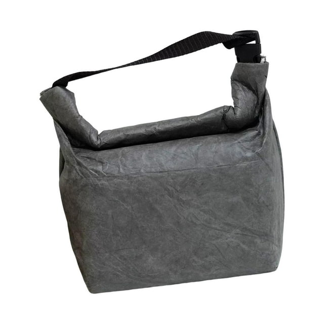 Bolsas térmicas duraderas para almacenar alimentos, bolsas para refrigerios, cajas a prueba de fugas, bolsas de mano Bento para la escuela gris