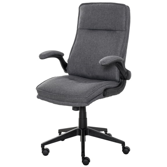 Vinsetto Office Chair Computer Desk Chair with Flip-Up Armrest & Thick Sponge