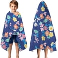 thumbnail image 3 of Pioneer Flower Floral Print Pattern Hooded Bath Towel，50"x30" for Ages 3 To 12 Kids, Quick Dry Lightweight Soft Microfiber Hood Beach Towel Cover Up for Kids, 3 of 7