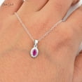 thumbnail image 4 of 2.50 Ct Oval Cut Real Red Ruby Gemstone and Genuine Diamond Beautiful Hanging Halo Pendant for her Solid 14K White Gold With 18 inches Chain, 4 of 5