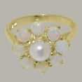 thumbnail image 5 of LBG British Made Real Solid 10k Yellow Gold Cultured Pearl & Opal Womens Engagement Ring - 33 size options - Size 6.25, 5 of 6