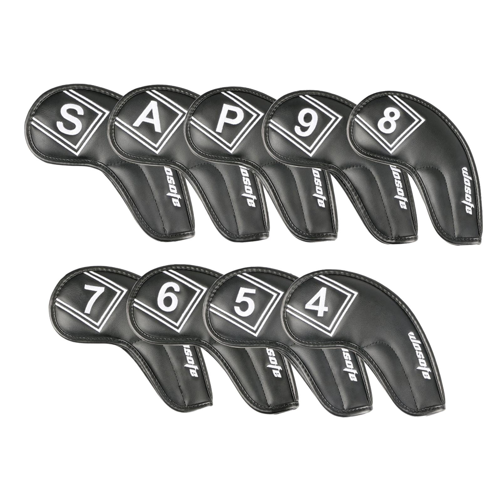 Leather Golf Iron Covers Set 9pcs,Golf Iron Head Covers Golf Iron