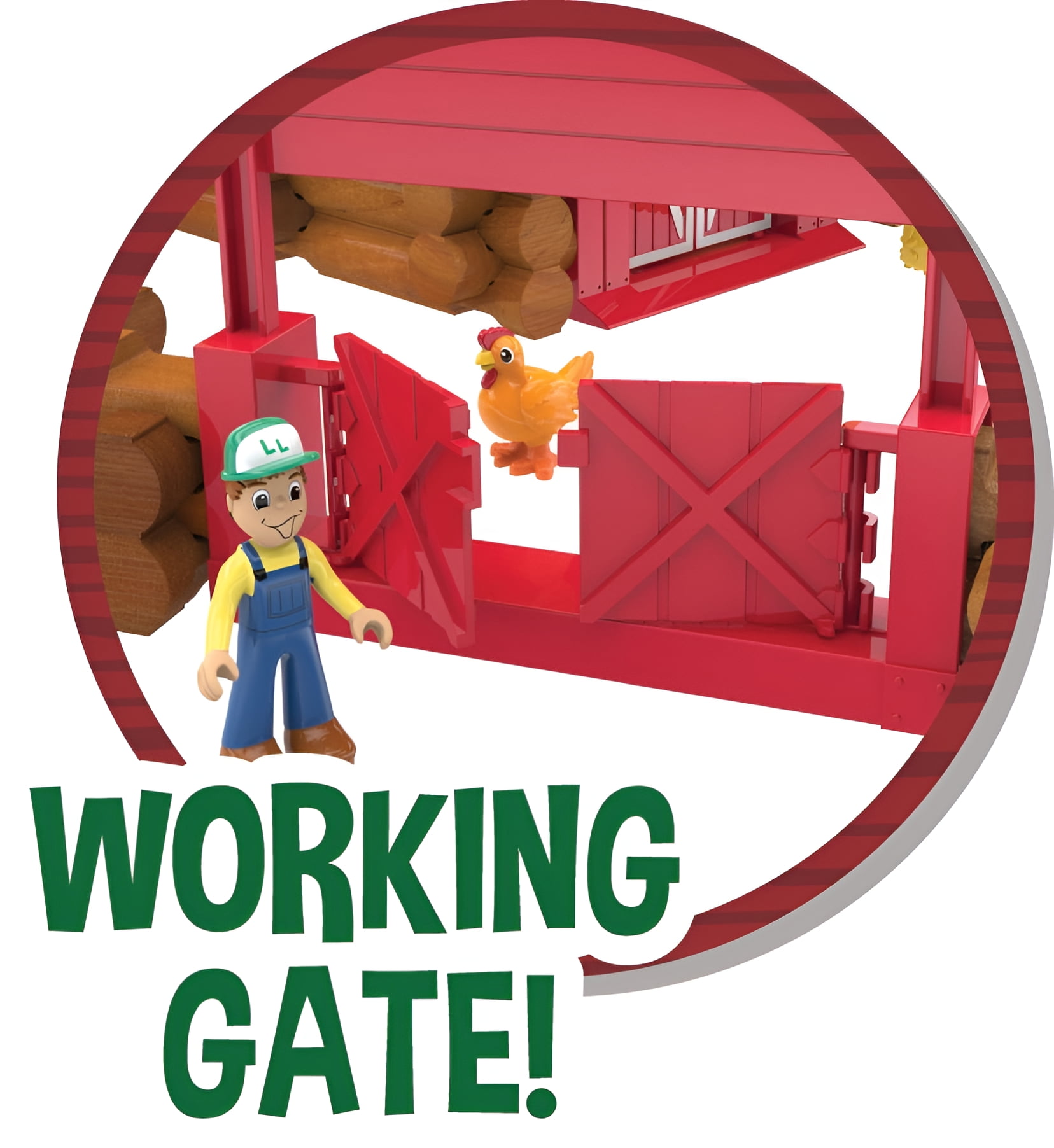 Lincoln Logs Fun on the Farm Play Construction Toys & Tools for Ages 3 & Above, Wood, 102 Pieces
