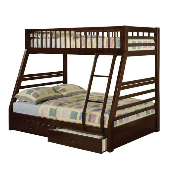 Acme Jason  Espresso Twin/Full Bunk Bed w/2 Drw