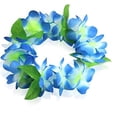 thumbnail image 4 of Leis Hawaianos Azules Con Hojas Verdes, 4 Uds., Para Fiesta De Graduación, Baile, Foto, Accesorio En Exteriores (Azul), 4 of 5