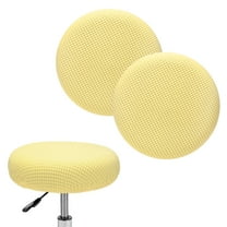 Uxcell 2-Pack Bar Stool Covers Round, for 12-14 Inch Polyester Corn Grid Seat Covers with Elastic Bands [Lemon Yellow]