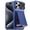Blue, variant on Rugged Wallet Phone Case for Apple iPhone 15 Pro Max, Shockproof Cover with Camera Slider & Credit Card Holder RFID Blocking Stand Case for Women Men, Orange