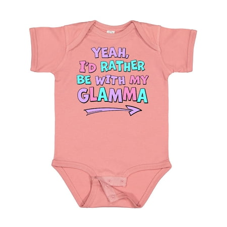 

Inktastic Yeah I d Rather Be with My Glamma in Pink Blue and Purple Gift Baby Boy or Baby Girl Bodysuit