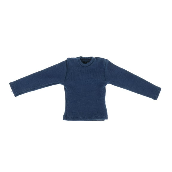 JWQFBC 1/12 Scale Mini Long Sleeve Shirt ,Figure Doll Clothes, Casual, Handmade Costume Dark Blue