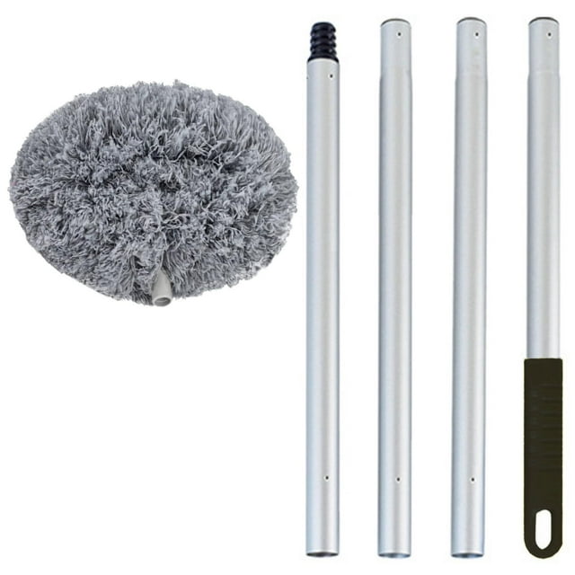 Limpiador lavable para ventilador de techo, plumero de microfibra con poste de extensión telescópico