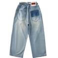 thumbnail image 3 of Boys Jeans Size 4-5 Elastic Waistband Pull-On Casual Demin Pants Comfy Plain Long Trousers Streetwear Boys Back To School Clothes, Blue, 3 of 6
