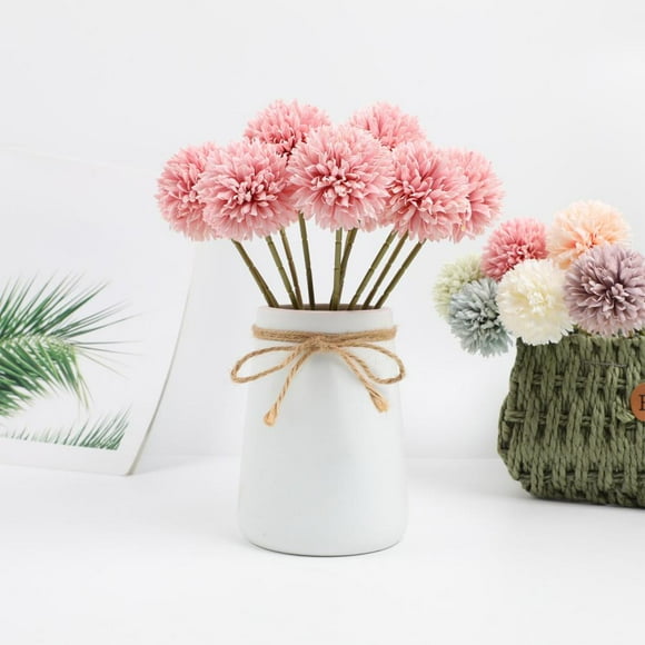 Feltree Ensemble de Fleurs Chrysanthème de Tennis de Table Simulé Broderie Boule Mariage Maison Hôtel Photographie Décoration Arrangement Floral
