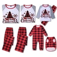 thumbnail image 1 of Christmas Pajamas Set for Family Santa Tree Print Mom Dad Kids Matching Outfits Parent-child 2 Pieces Suit Sleepwear Baby Romper, 1 of 3