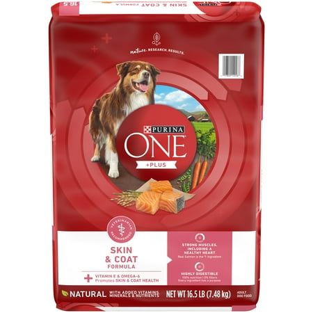 Purina ONE Plus Dry Dog Food Skin & Health Formula, High Protein Rich Natural Salmon, 16.5lb Bag