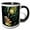 Black/White, variant on 3drose, Commander Hue - Sci-fi Hero Battles Tentacle Alien in Space, 15oz Two-tone Yellow Mug