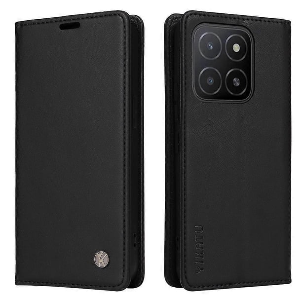 YIKATU YK-001 For Honor X5b X5b Plus Stand Case Leather Phone Cover - Black