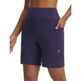 thumbnail image 3 of BALEAF Women's Bermuda Shorts Athletic Running Shorts Quick Dry High Waisted Workout Gym Shorts with Zipper Pockets Walking Casual Navy XL, 3 of 7
