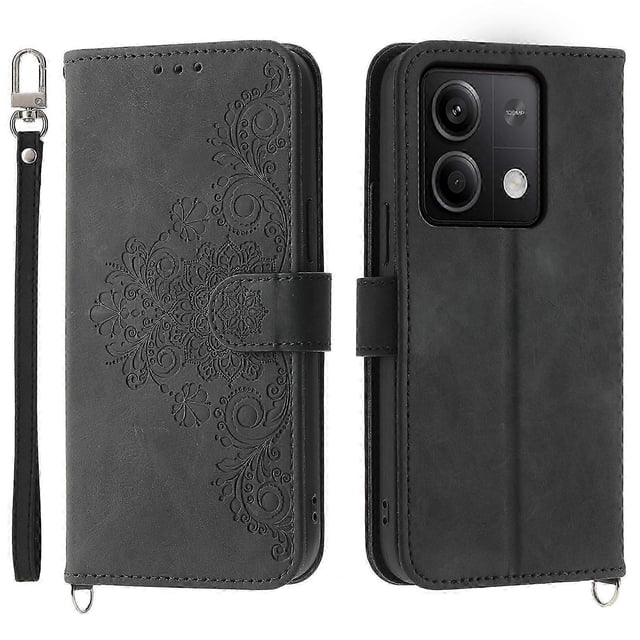 For Xiaomi Redmi Note 13 5G/Note 13 5G (China) Leather Phone Case with 2 Straps