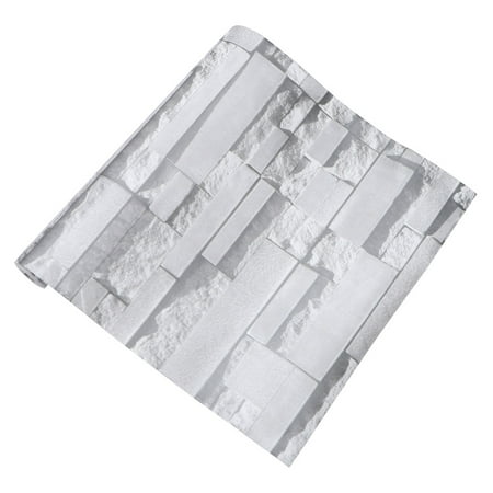 

Antique Self-Adhesive Wall Sticky Paper Brick Texture Wall Paper for Home Bar Barber Shop (Nonwovens Light Grey)