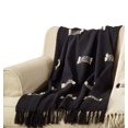 thumbnail image 3 of Fennco Styles Quatre Lignes Collection Bohemian Cord AppliquÃ© Frayed Fringe 100% Cotton 50 x 60 Inch Throw ? Black, 3 of 3