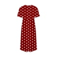 thumbnail image 5 of V-Neck Elastic Casual Short Sleeve Polka Dot Dress for Women, 5 of 5