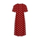 thumbnail image 3 of Vestido Casual Pantalones para Mujeres Vestido de Cuello Alto Cintura Elástica Cuello en V Manga Corta Polka Dot Cuello Redondo Top, 3 of 5
