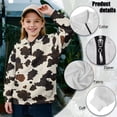 thumbnail image 6 of Uorisanigo Cow Print Girls Half Zip Sweatshirt Fashion Quarter-Zip Pullover Jacket Oversized Sweatshirts Long Sleeve Athletic Tops for Sports and Daily Wear Kids Pullover Jackets, 6 of 7
