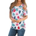 thumbnail image 1 of Blouse Décontractée pour Femmes Manches Courtes Mode Imprimée Col Rond T-Shirts Chemise, 1 of 8