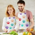 thumbnail image 3 of Colorful Dog Paw Footprint Apron-Garden Aprons for Women with Pockets-Cotton Linen Waterproof Kitchen Cooking Gardening Aprons Adjustable for Kitchen,Cooking,BBQ and Salon 33x27 Inch, 3 of 7