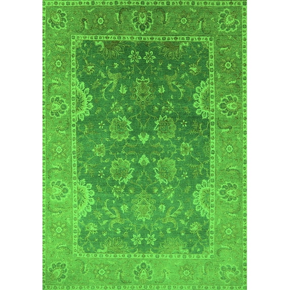 Ahgly Company Indoor Rectangle Oriental Green Industrial Area Rugs, 3' x 5'