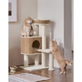 thumbnail image 1 of Cat Tree Yaheetech de ratán sintético de 91 cm con rascador, color beige, 1 of 9