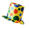 thumbnail image 2 of Sombrero De Copa De Lunares Payaso Accesorio De Disfraces De Halloween Sombrero Ala Con Tela Sunnimix Sombrero de payaso, 2 of 7