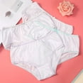 thumbnail image 4 of Buyless Fashion Girls Panties White Soft Cotton Briefs Underwear With Colored Trim 4 Pack - BW14-GW-5-6, 4 of 7