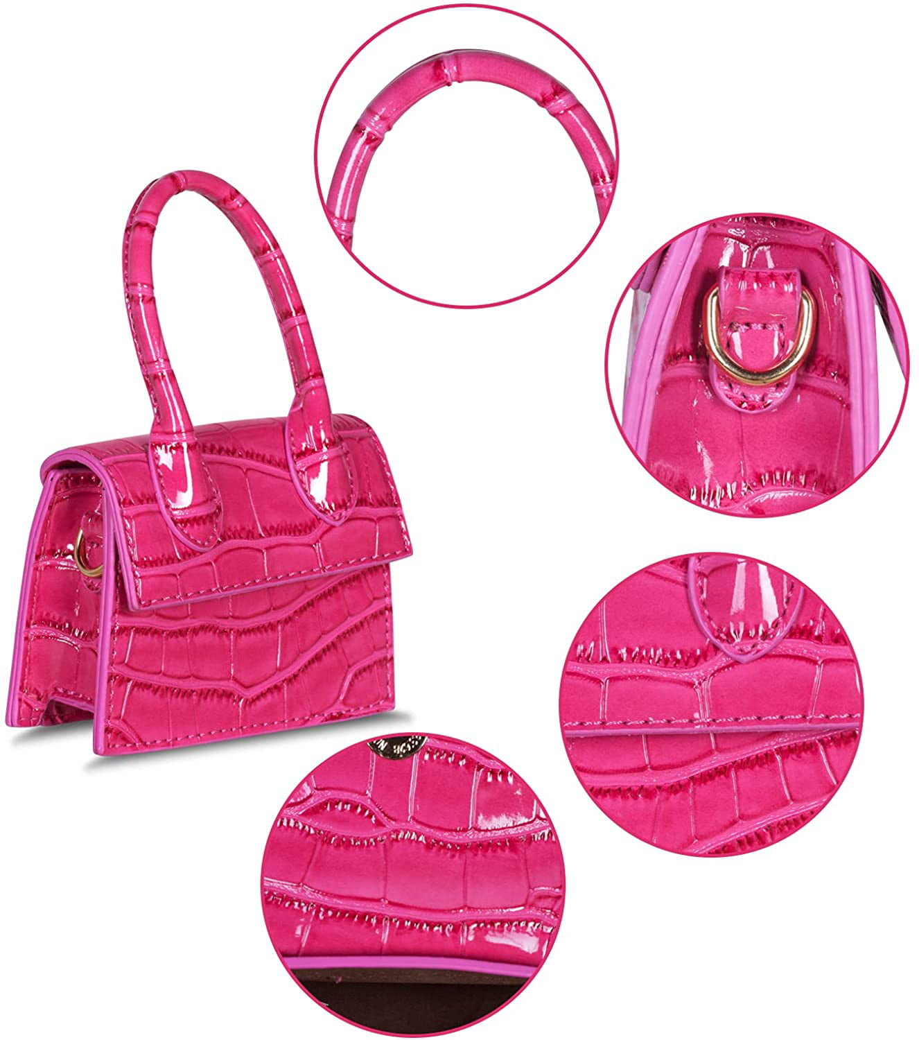 NIUEIMEE Mini Purse for Women Girls Top Handle Clutch Handbag Crossbody Bags 