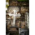 thumbnail image 2 of White cross and stone wall  Church of the holy apostles; Athens  Greece Poster Print, 2 of 2