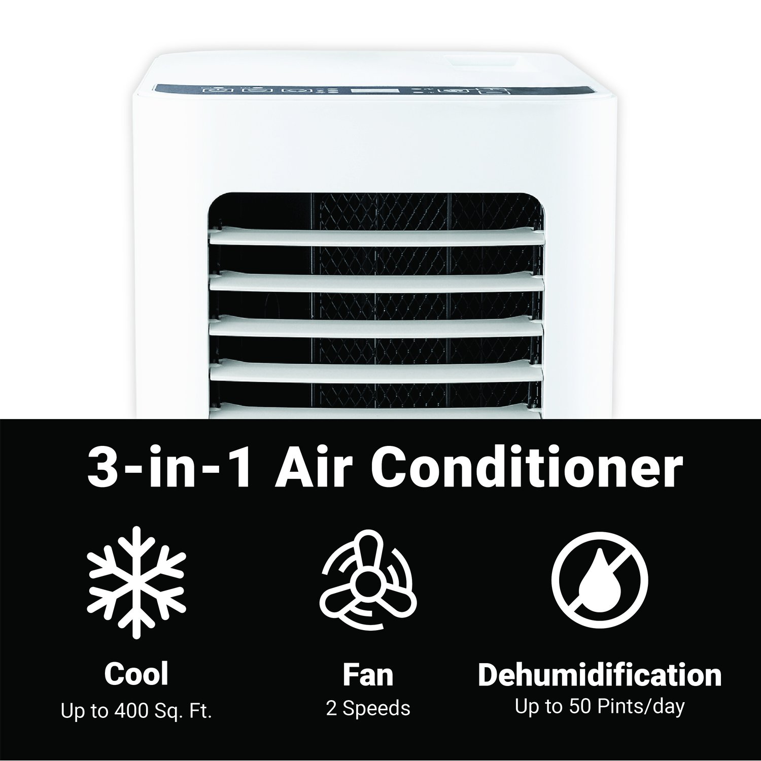 Aeric 5500 BTU 9000 BTU ASHRAE Portable Air Conditioner with Fan, White, 400 Sq Ft, AERP051AW