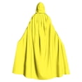 thumbnail image 2 of siminsem Medieval Renaissance Hooded Velvet Cloak UniFull Length Halloween Cape Witch Wizard Vampire Gothic Cosplay Party Robe for Adults 1 Pack, Yellow,L, 2 of 6