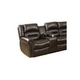 thumbnail image 2 of Benjara 3-Piece Modern Bonded Leather Reclining Sectional in Brown, 2 of 6