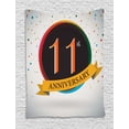 thumbnail image 1 of Number Tapestry, Eleven Year Anniversary Design in Retro Style Celebration Colorful Modern Print, Wall Hanging for Bedroom Living Room Dorm Decor, 60W X 80L Inches, Multicolor, by Ambesonne, 1 of 2