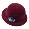 thumbnail image 2 of Eoperou Women Winter Hat Elegant Solid Color Windproof Flower Embellished Ultra-Thick Keep Warm Comfortable Autumn Winter Imitation Fur Hat Basin Caps for Lady, 2 of 8