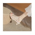 thumbnail image 2 of Sandalias romanas retro con tacón grueso y correa cruzada con punta cuadrada francesa elegante - Sandalias de verano de tacón medio para mujer 37, 2 of 5