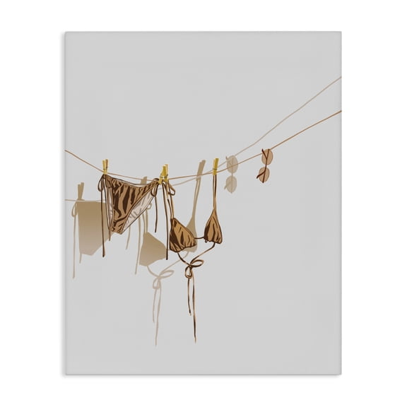 Stupell Industries Contemporary Sunlit Bikini on Clothesline Canvas Art, 16 x 20, by Ziwei Li